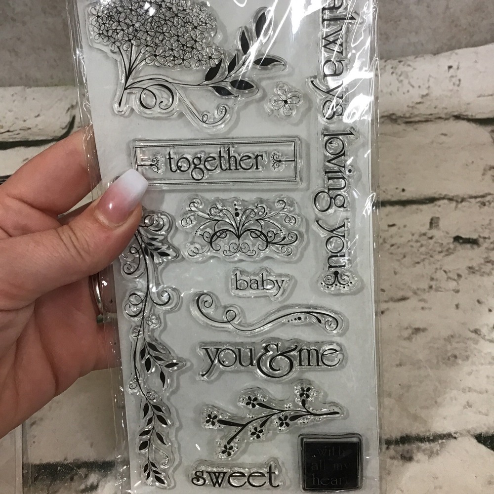 Clear Stamps Lot Of 2 Packages Sayings‎ Phrases Love Family Scrapbooking - Picture 5 of 7